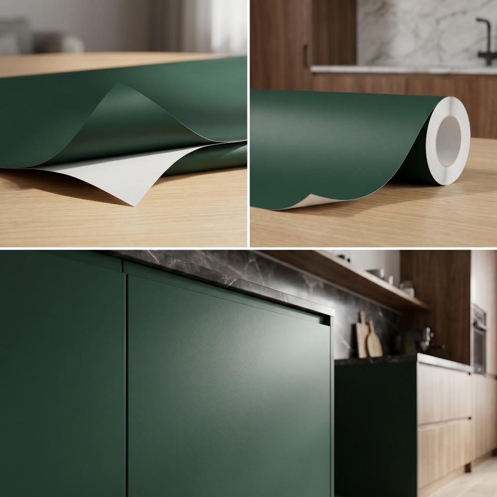 Luxury Lifestyle Wallpaper - 럭셔리 무광 에메랄드 그린 PVC 벽지,