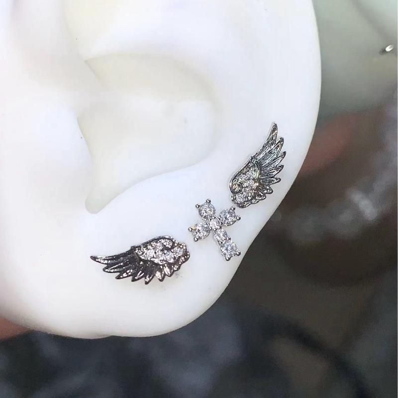 Luxury Lifestyle Jewelry - 천사 날개 십자가 귀걸이 여성용 럭셔리