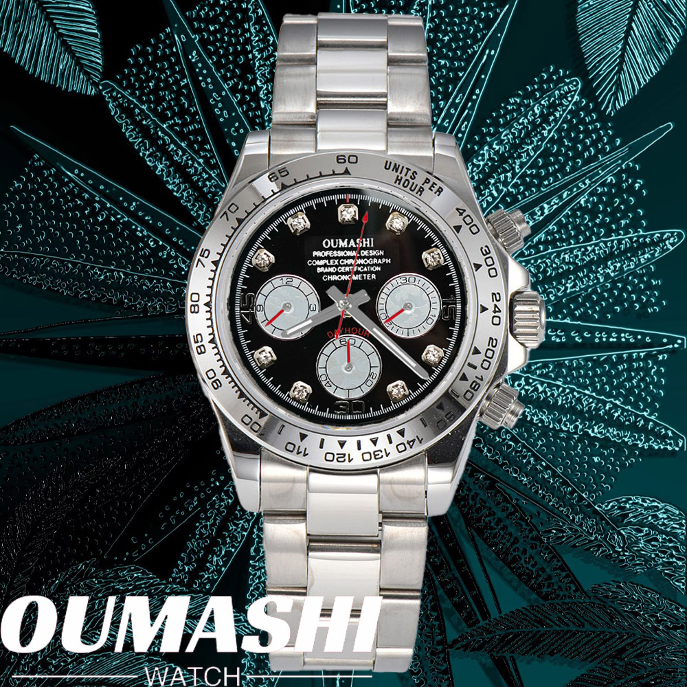 Luxury Zone - 럭셔리 VK63 시계 39.3mm 쿼츠 크로노그래프