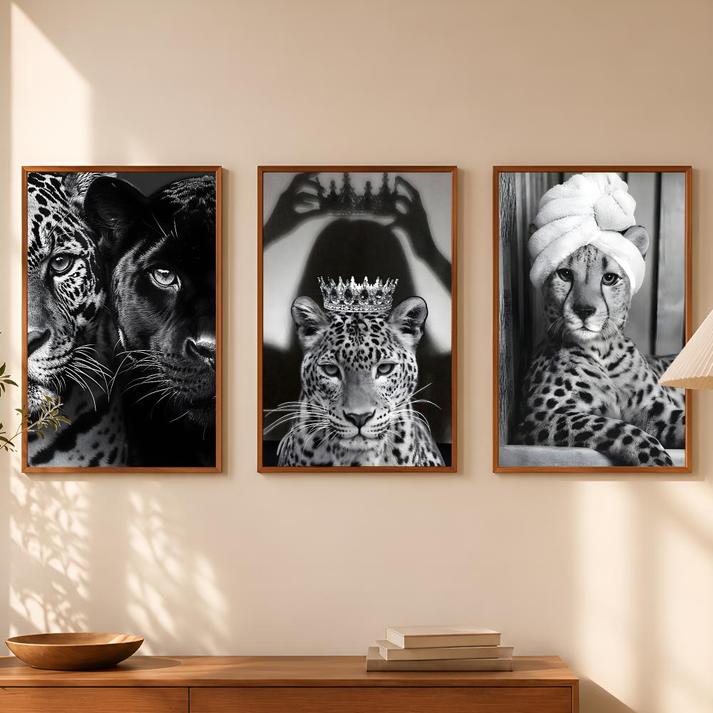 럭셔리 흑백 레오파드 포스터 셀프스틱 HD PP 종이  - Luxury Lifestyle Wallpaper 리뷰 및 가격
