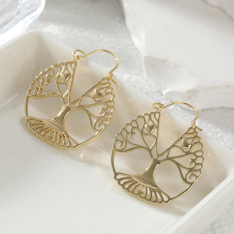 럭셔리 레트로 스타일 속이 빈 생명의 나무 펜던트 귀걸 - Luxury Lifestyle Jewelry 리뷰 및 가격