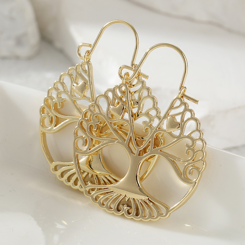 럭셔리 레트로 스타일 속이 빈 생명의 나무 펜던트 귀걸 - Luxury Lifestyle Jewelry 리뷰 및 가격